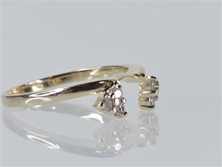 14K Yellow Gold APX 1/10 CTW Round Diamond Ring Guard Sz 6.25